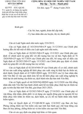 Sở Tài chính tỉnh Yên Bái hướng dẫn việc sử dụng kinh phí khắc phục thiệt hại do bão số 3  第1张